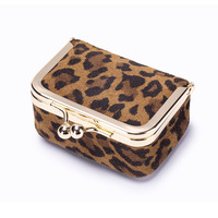 Nouvelle Pochette à Bijoux en Cuir Véritable avec Fermoir Kiss Lock, Étui Portable pour Bagues, Colliers et Boucles d'Oreilles, Petite Bourse à Monnaie