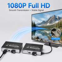Extenseur HDMI sur fibre optique avec sortie en boucle, monomode, monofibre SC, 20 km, 1080p, émetteur-récepteur HDMI sur fibre pour CCTV