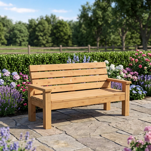 Banc d'extérieur en teck massif de qualité supérieure, 2 places, planches épaisses, canapé de jardin, chaise de patio - Product Image 3