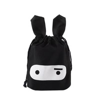 Sacs à cordon personnalisés en toile de coton avec logo sur mesure, motif lapin de Pâques, vente en gros