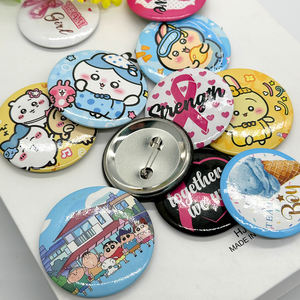 Custom Logo Decorative Sublimation Pinback Materials Name <b>Badge</b> 32mm 37mm 58mm Metal Tinplate Pin Button <b>Badge</b> - Product Image 1