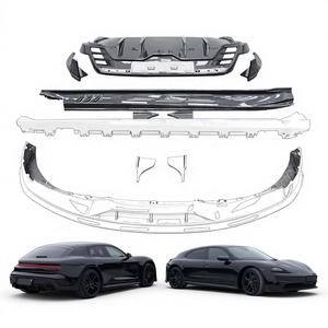 YICKU Hot Sales Kit carrozzeria in fibra di carbonio per <span class=keywords><strong>Porsche</strong></span> <span class=keywords><strong>Taycan</strong></span> 2019-2022 Upgrade PK stile diffusore posteriore con labbro anteriore minigonne laterali BodyKit - Product Image 1