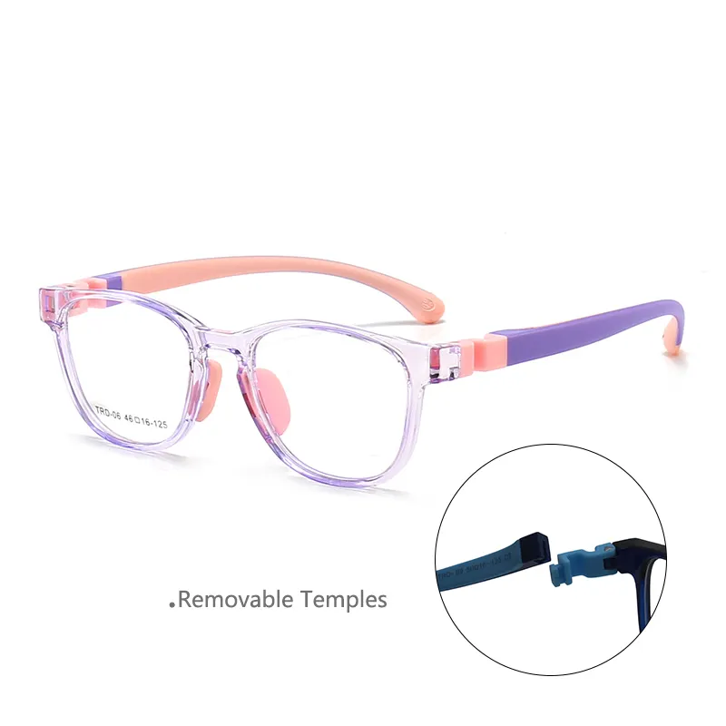 Flexible gafas extraíble con templos innovadoras niños gafas marcos ópticos