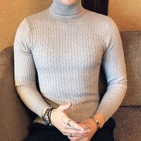 Frühling und Herbst Neuer Hochwertiger Rollkragen-Herrenpullover mit Streifenmuster für Junge Erwachsene Langärmeliger Atmungsaktiver Pullover