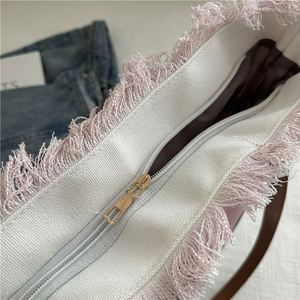 Nouveau Sac Fourre-Tout de Plage en Toile Grande Capacité avec Deux Bretelles et Fermeture Éclair, Tendance 2025 pour Femme - Product Image 5