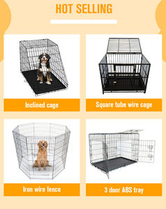 Katlanabilir Metal evcil hayvan kafesi istiflenebilir köpek kulübesi paslanmaz çelik ağır birden fazla evcil kapalı açık için yüksek kalite ile - Product Image 6