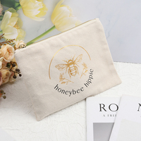 Sac d'emballage cosmétique portable à fermeture éclair en toile écologique avec logo personnalisé pochette à fermeture éclair pour passeport en toile