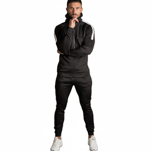 Survêtement de sport deux pièces en coton 100 % personnalisé pour homme, coupe ajustée, grande taille, collection 2026 - Product Image 1