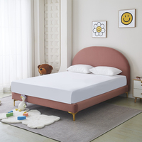 Ensemble de meubles de chambre à coucher principale de luxe moderne avec lit double, design écologique et fonctions gain de place