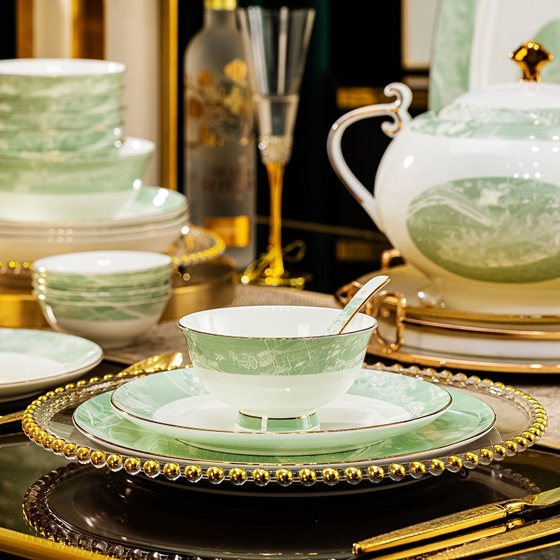 Luxury Jingdezhen Bone China Dinnerware Set CEC Brand LG-6521