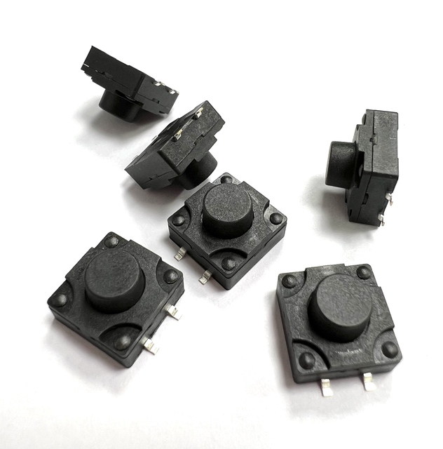 Waterproof 12*12mm SMT/SMD 1NO Electronic Tact Switch 4-Pin Tactile Push Button Switch (Brass & Stainless Steel 12V 50mA)