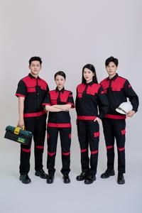Ropa de trabajo de alta visibilidad TC tela mujer anticontracción transpirable vietnamita FMF mujer negro y rojo conjunto de ropa de trabajo de seguridad de manga larga - Product Image 5