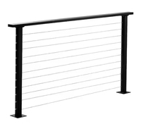 Système de garde-corps de terrasse moderne en acier inoxydable et aluminium avec poteaux carrés - Résistant à la rouille, garantie à vie