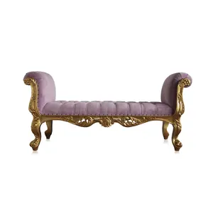 Antique Reproduction Bench French Style European Ottoman Vintage Home Furniture Hotel Chair Style