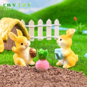 Micro-paysage miniature : Figurines de lapins dans le champ, accessoires de décoration de jardin DIY, <span class=keywords><strong>petits</strong></span> ornements de bureau - Product Image 4