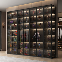 Vitrine en verre sur mesure de luxe avec éclairage LED |   Vitrine de collection en aluminium pour la maison et les magasins