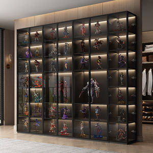 Luxe op maat gemaakte glazen vitrinekast met LED-verlichting |   Vitrine voor verzamelfiguren met aluminium frame voor thuis en winkels - Product Image 3