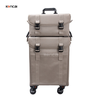 KONCAI Grande valise de rangement pour voyage et maquillage Mallette pour salon de coiffure Mallette pour salon de coiffure et maquillage