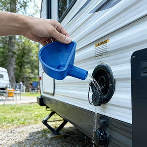 Rv Water Tank Filling Funnel Blue Plastic For Rv Trailers And Campers - Product Image 4