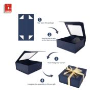Boîtes d'emballage cadeau personnalisées en gros, boîtes en papier sur mesure avec fenêtre, ruban et nœud