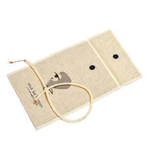 Sac d'emballage pour boucles d'oreilles, bagues et colliers, en toile de jute écologique, avec séparateur, impression personnalisée - Product Image 6