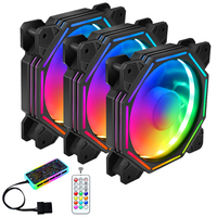 Nouveau design, ventilateur PC RGB très vendu pour boîtier de jeu, ventilateur d'ordinateur PC RGB 6 broches 120 mm, ventilateurs de refroidissement 12 cm, refroidisseur d'air