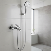 Ensemble de douche en laiton moderne mitigeur de douche rond robinet de baignoire à main