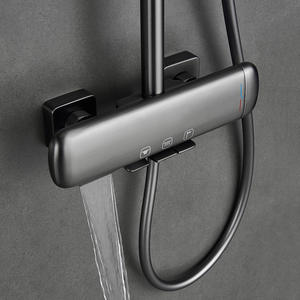 Juego de Ducha de Pared con Rociador Superior Termostático de Cobre Gris Metálico, Exclusivo de Vimijia para Comercio Transfronterizo, para Uso Doméstico - Product Image 2