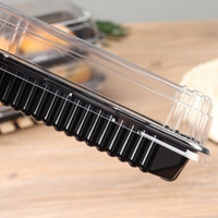 Boîtes d'emballage rectangulaires en plastique scellées de qualité alimentaire pour la vente en gros, idéales pour les beignets, gâteaux, rouleaux, pâtisseries et pains