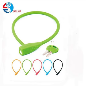 Antivol à câble pour vélo, moto et trottinette électrique, à clé, avec housse en silicone, plusieurs couleurs - Product Image 3