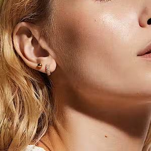 2025ใหม่คุณภาพสูง925เงินสเตอร์ลิง18K ทองโรเดียมประดับห่วงตกแต่งต่างหูแฟชั่นยอดนิยมสำหรับงานแต่งงาน - Product Image 3