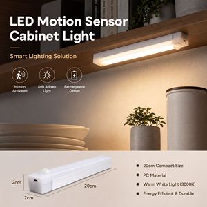 Luz LED para Debajo del Gabinete, 3500K Blanco Cálido, Sensor de Movimiento, Montaje en Superficie, para Cocina, Armario, Iluminación de Guardarropa - Product Image 3