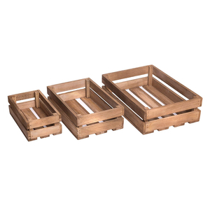 Cesta de frutas de regalo de madera de Navidad vacía - Product Image 3