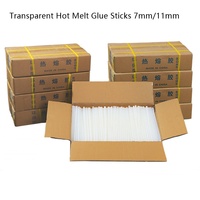 Bâtons de colle thermofusible transparents 7 mm en EVA, barres de silicone adhésives thermofusibles pour fleurs artificielles et loisirs créatifs