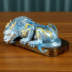 Ornement de bête absorbant l'eau en cuivre, pour bureau, maison, décoration Feng Shui, pièce unique colorée - Product Image 3