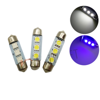 Lampes LED C5W Festoon 5050 3SMD 36/39/41mm pour voiture, 24V 12V, blanc/bleu/rouge/vert/jaune, éclairage intérieur de voiture, dôme de porte, lumières de lecture