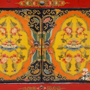 Chinesische antike Recycling Holz Reproduktion Möbel gemalt Wohnzimmer Tibet Schrank