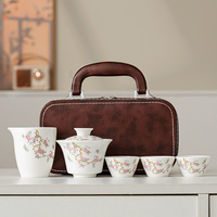 Service à thé en porcelaine blanche Dehua, design Wisteria, pour usage domestique, en céramique, bol couvert aspect ivoire, portable, deux pièces, personnalisable
