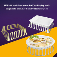 Plateaux Comptoir Conteneur Table buffet présentoir alimentaire style européen dim sum support en céramique en acier inoxydable assiette à fruits