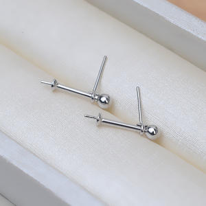 Boucles d'oreilles ouvertes en argent S925 Wenchi avec perle, accessoires DIY, supports et composants de bijoux 1269 Chine - Product Image 3