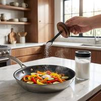 Grands pots à épices en verre avec couvercles et cuillères, couvercle en bois d'acacia pour la cuisine, récipient à sel de mer avec cuillère intégrée