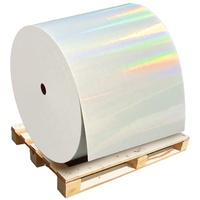 Rouleau d'étiquettes autocollantes en film laser pour impression flexographique, rouleau de film PP holographique, rouleau jumbo d'étiquettes, autocollants adhésifs