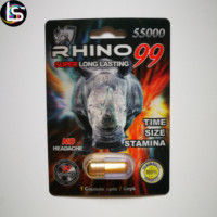 Emballage en carton à effet 3D de qualité supérieure pour capsules de compléments alimentaires, boîte de présentation 3D personnalisée au design brique rouge pour Rhino 69