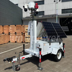 Remorque de vidéosurveillance solaire mobile Tour de construction solaire à mât de 7m Tour de vidéosurveillance solaire mobile à émissions nulles - Product Image 4