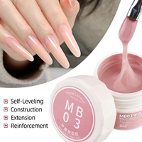 Gel de construction et de renforcement pour extension d'ongles auto-nivelant, effet nude, pour nail art, vente en gros, marque privée OEM ODM