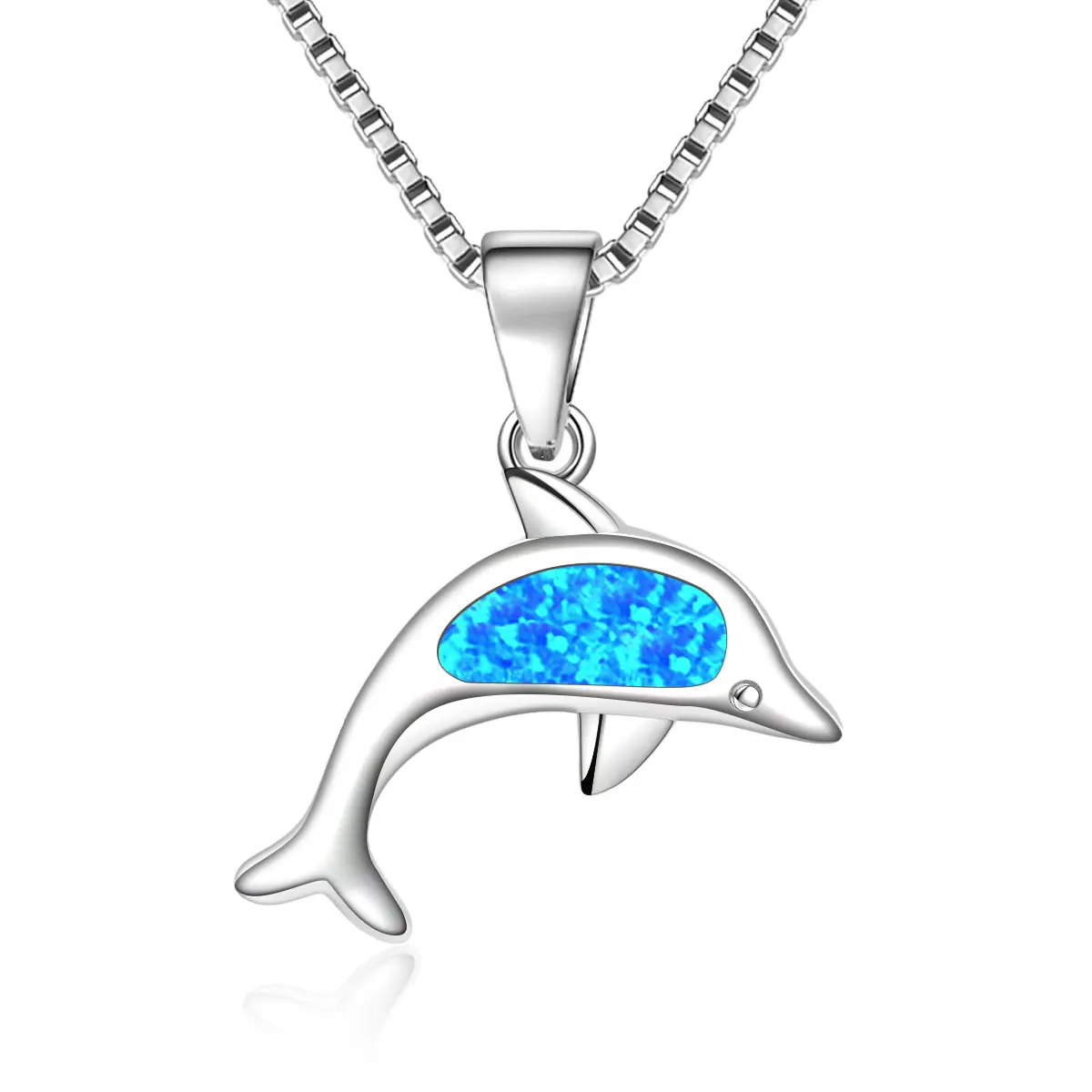 Collana di gioielli con ciondolo delfino carino stile oceano moda collana di opale minuscola per donna