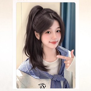 Wig Clip Ponytail Braided Wig For Women Slightly Wavy Fluffy Long <b>Braid</b> Hair <b>Accessory</b> Trendy Lightweight High Ponytail - Product Image 5