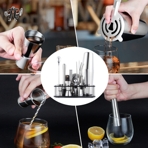 15-Piece thân thiện với môi bền thép không gỉ Cocktail Shaker Set Acrylic đứng biểu tượng tùy chỉnh cho nhà bar bên <span class=keywords><strong>bartender</strong></span> Kit - Product Image 5