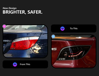 Feux arrière style Black Knight Dragon Scale pour BMW Série 5 E60 avec effets de clignotants dynamiques à défilement