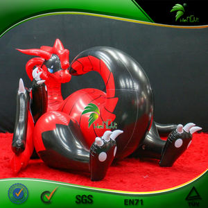 Juguete Inflable Gigante de Dragón de 3m, Rojo y Negro Brillante, <span class=keywords><strong>Goodra</strong></span> Flotante, Diseño Hongyi - Product Image 4